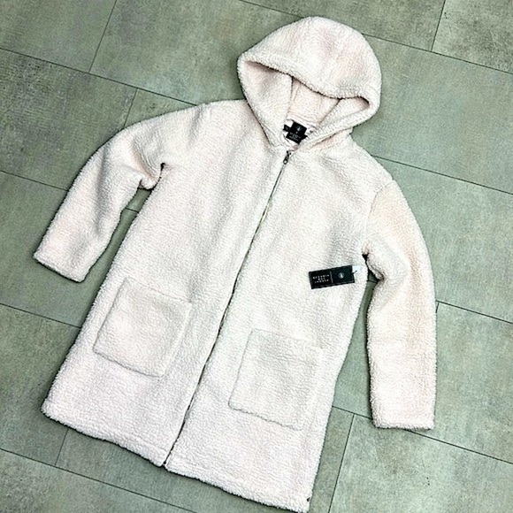 🔆VOLCOM🔆 GMJ SHERPA COAT light pink super soft, cozy, comfortable warm - Picture 2 of 14